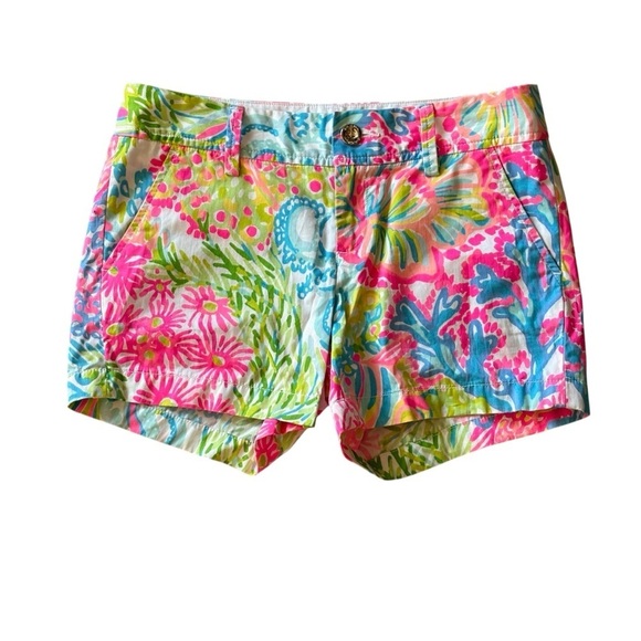 Lilly Pulitzer The Callahan Shorts Pink Floral Size 2 100% Cotton - Picture 2 of 7